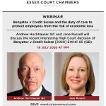 Essex Court Chambers Webinar: Benyatov v Credit Suisse and the duty of care to protect employees from the risk of economic loss