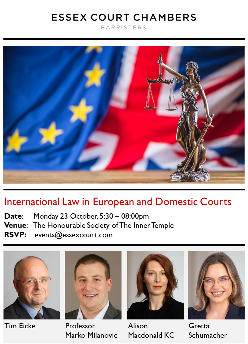 International Law in European and Domestic Courts