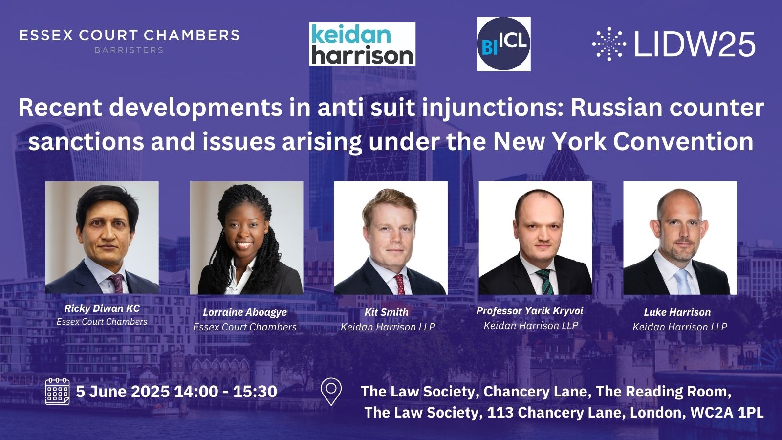 LIDW2025: Recent developments in anti suit injunctions: Russian counter sanctions and issues arising under the New York Convention