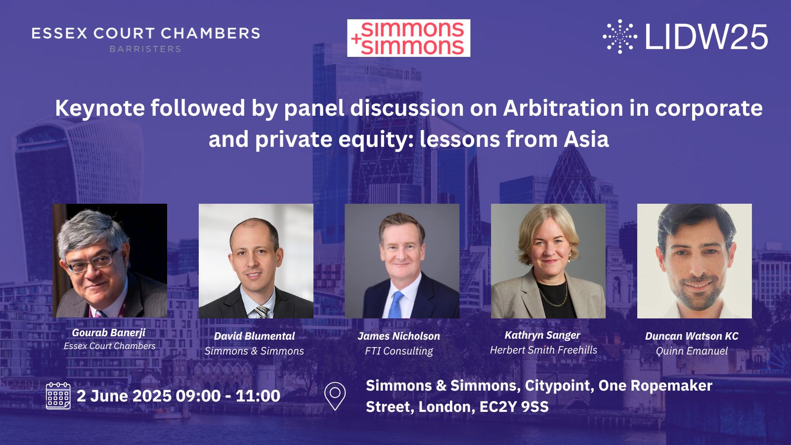 LIDW2025: Keynote followed by panel discussion on Arbitration in corporate and private equity: lessons from Asia
