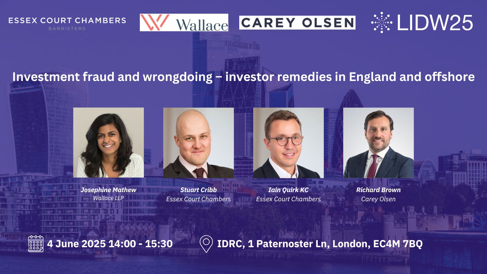 LIDW2025: Investment fraud and wrongdoing – investor remedies in England and offshore